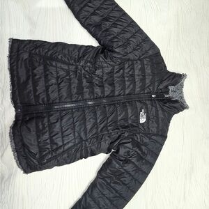 Black Quilted Jacket with Logo
